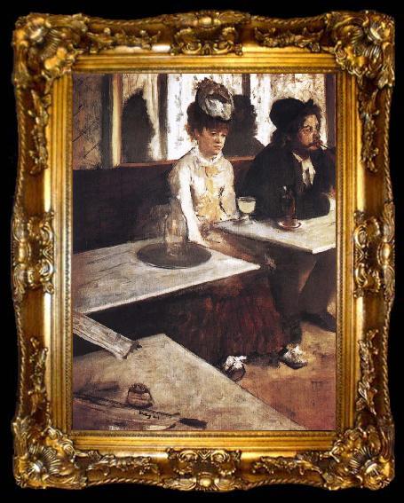 framed  Germain Hilaire Edgard Degas In a Cafe, ta009-2